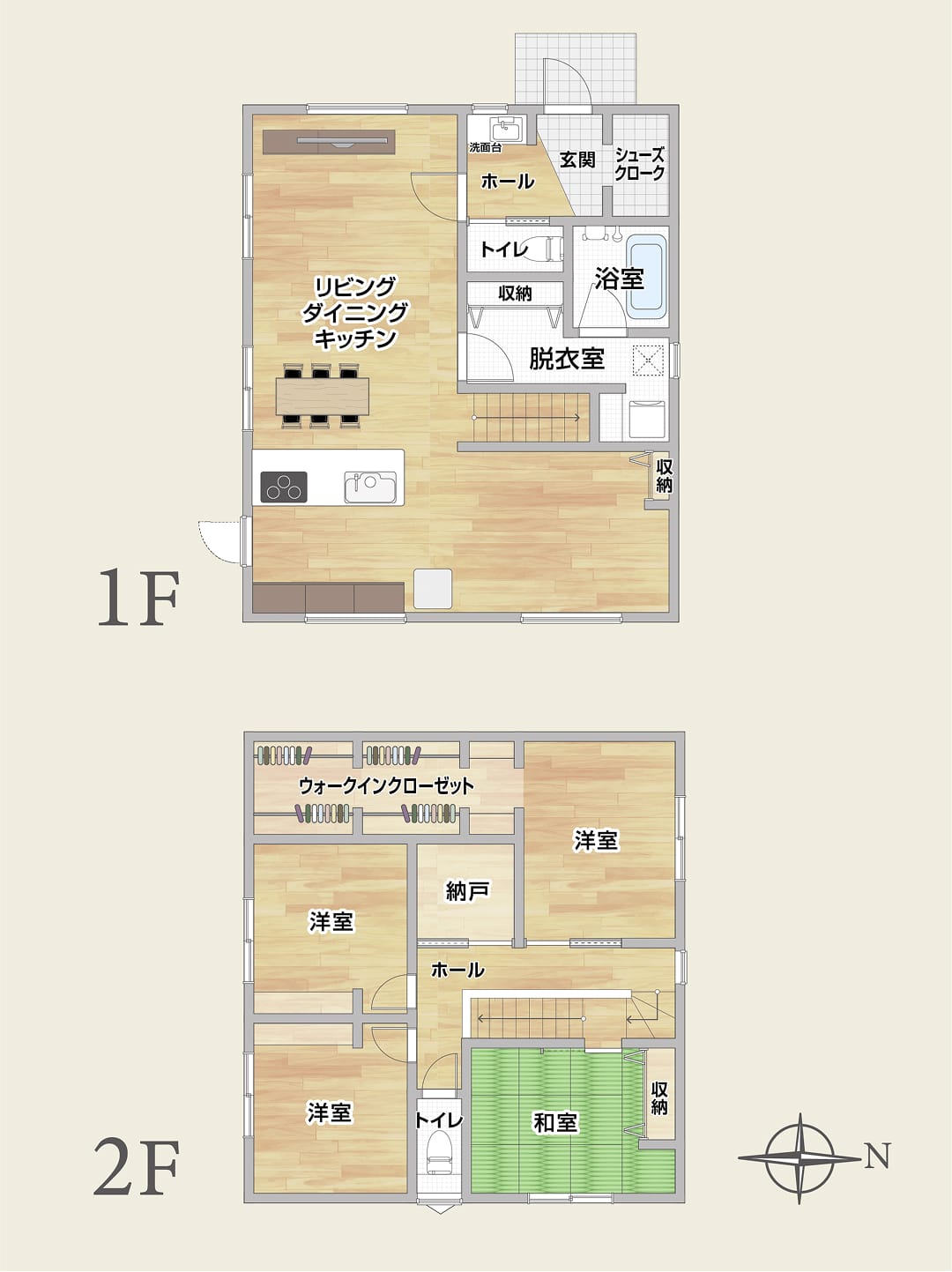 玄関の独立洗面台やランドリースペースなど、こだわりが詰まった間取り設計