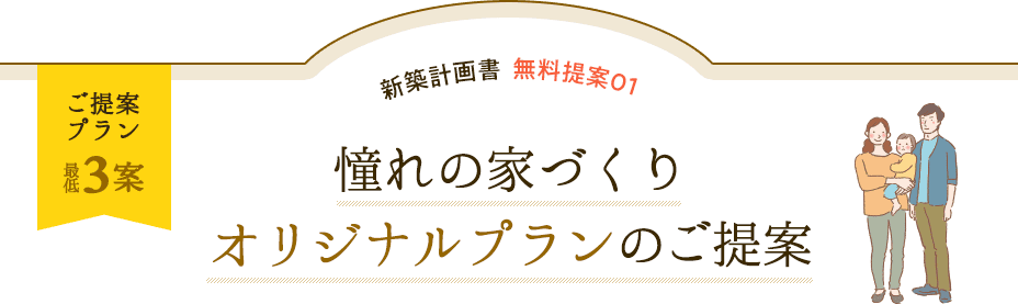 ご提案プラン最低3案。憧れの家づくり。外観・間取りのご提案をします。