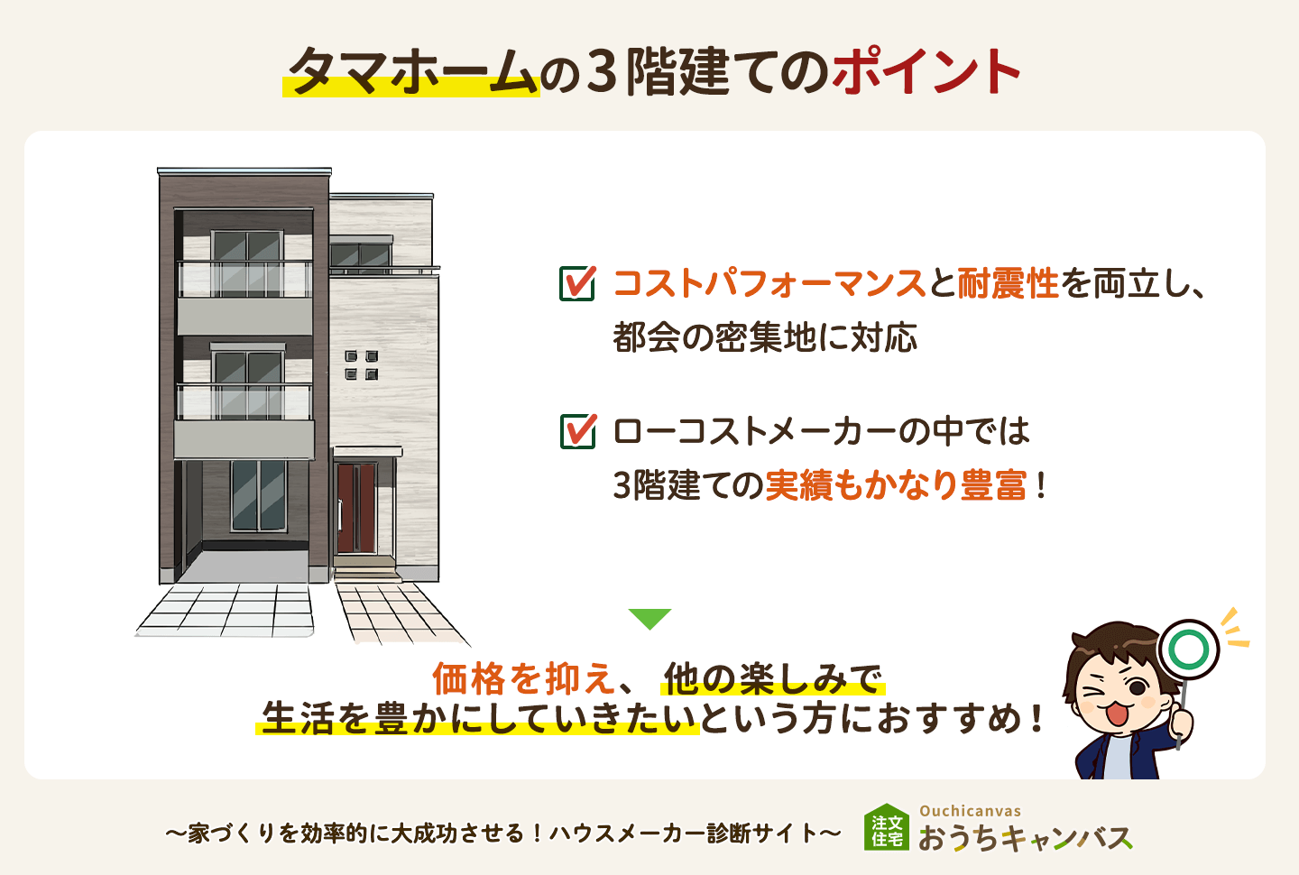 タマホームの3階建てのポイント