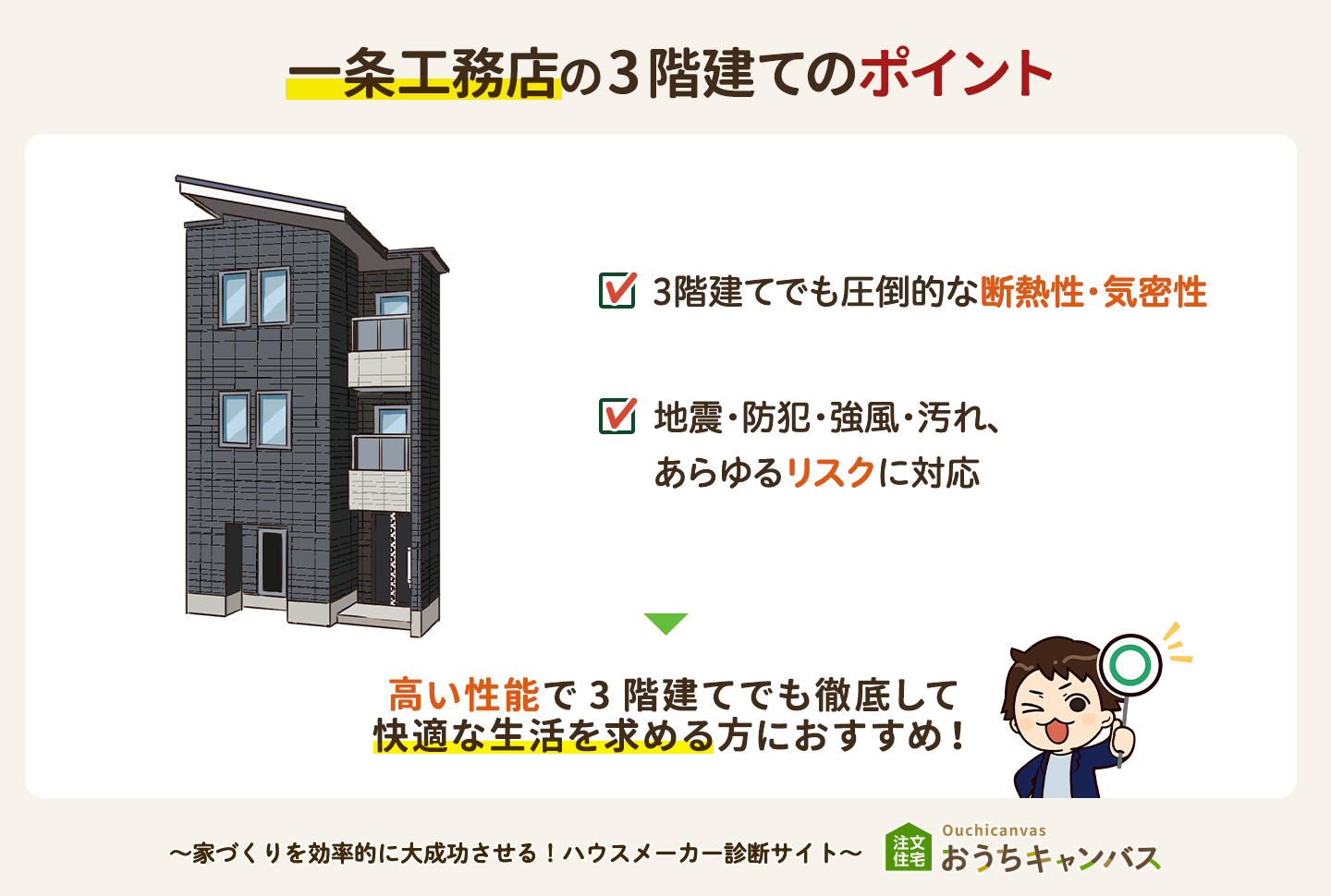 一条工務店の3階建てのポイント