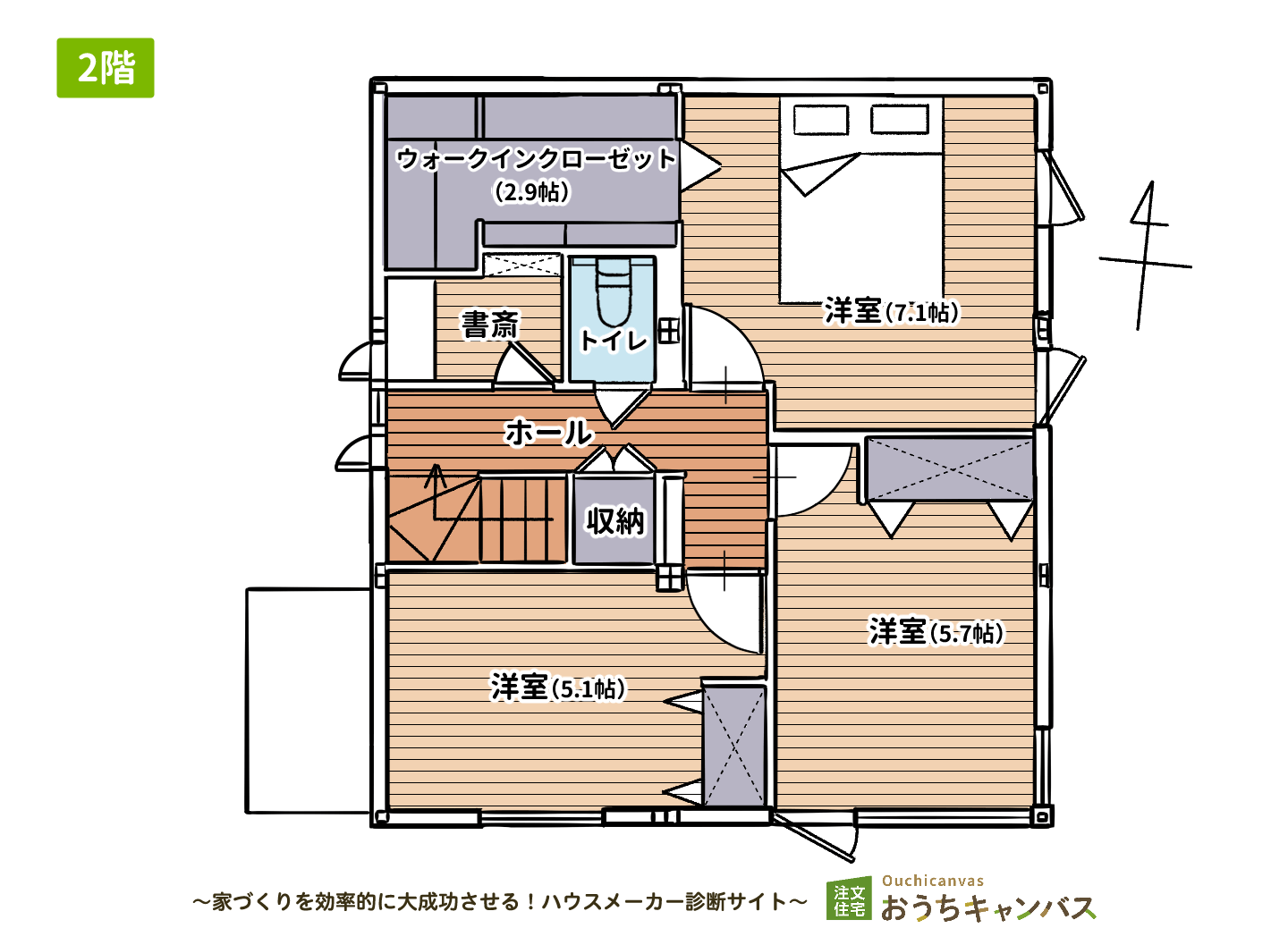 土地込み3,930万円セミオーダー建売住宅２階