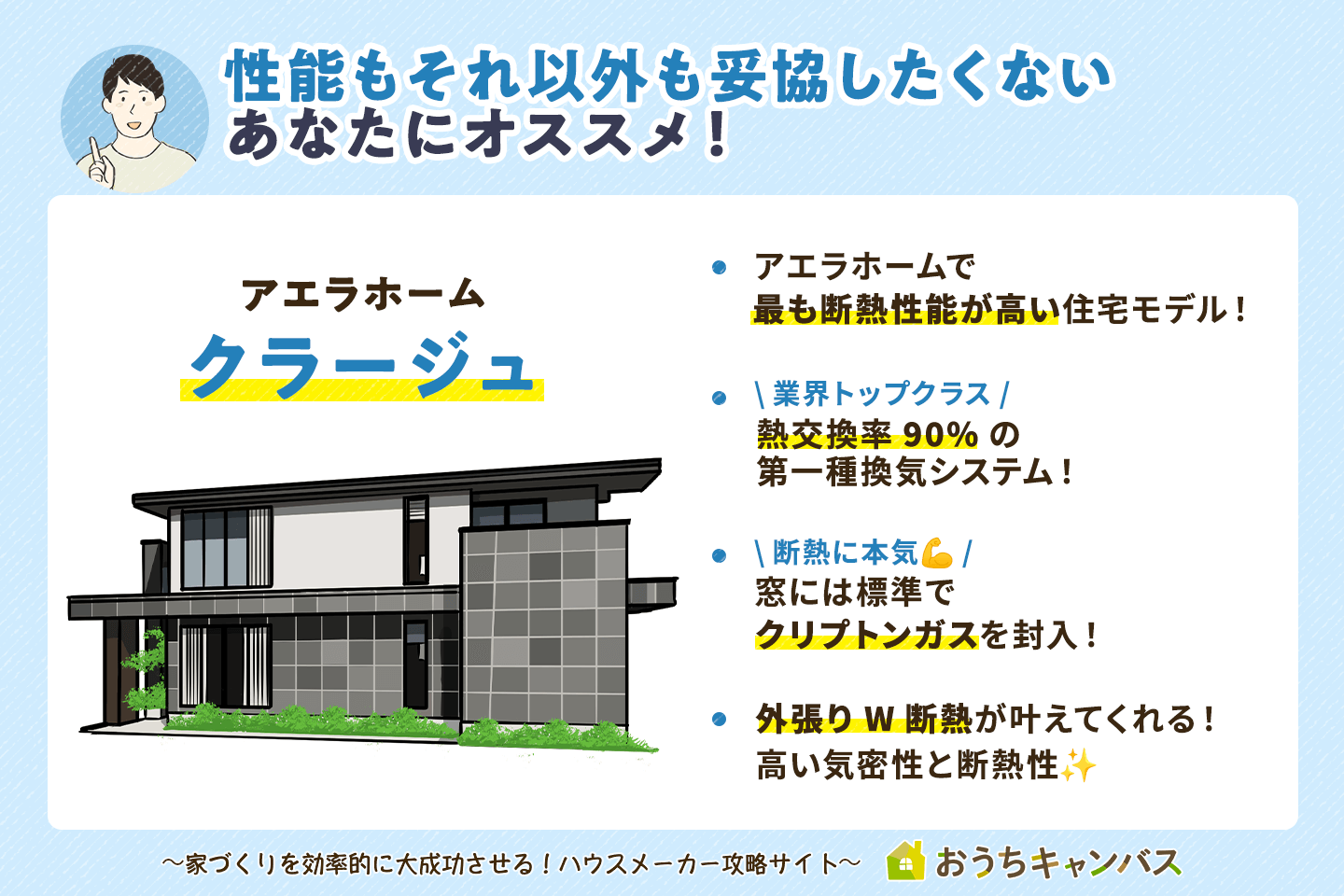 性能もそれ以外も妥協したくないあなたにオススメ!アエラホームのクラージュ