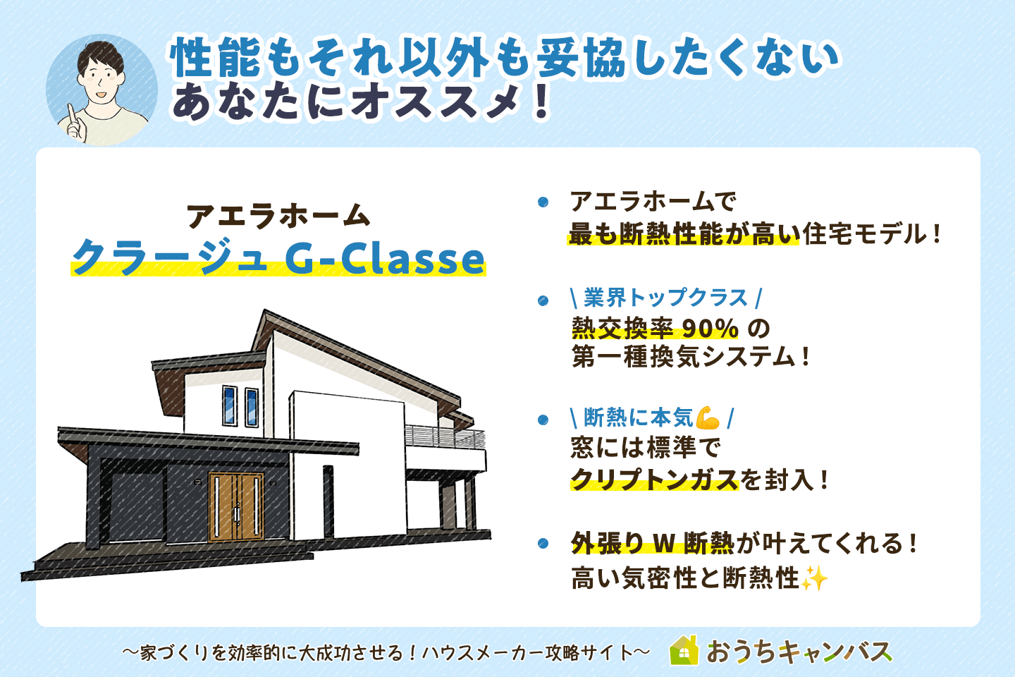 性能もそれ以外も妥協したくないあなたにオススメ！アエラホームのクラージュG -Classe