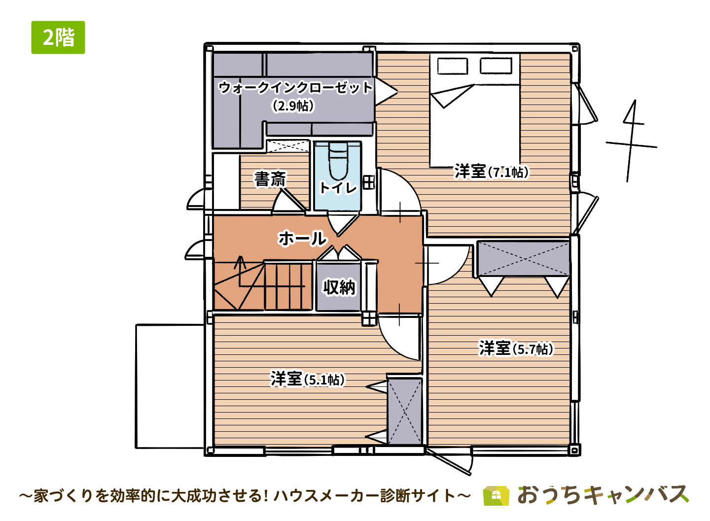 一条工務店の建売住宅3,930万円2階