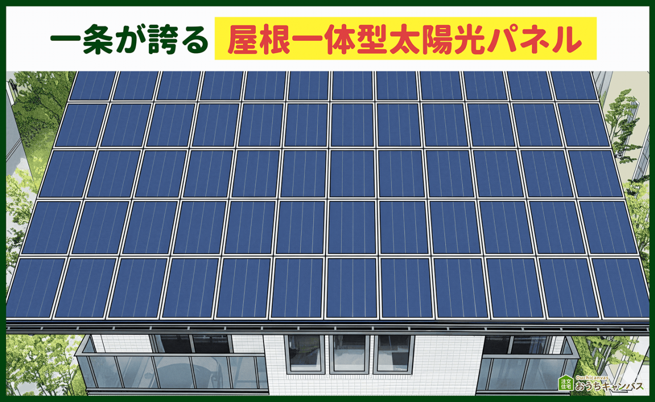 一条工務店の屋根一体型ソーラーパネル