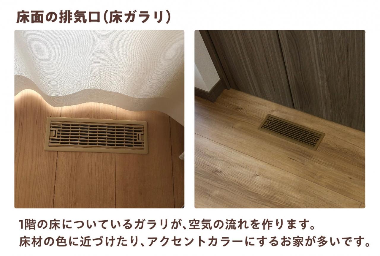 床面の排気口（ガラリ）