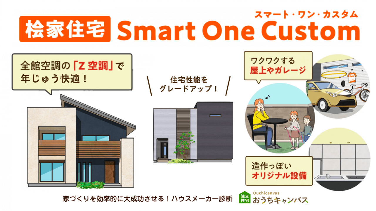 桧家住宅「Smart One Custom（スマート・ワン・カスタム）」｜全館空調の「Z空調」で年じゅう快適！ 住宅性能をグレードアップ！ ワクワクする屋上やガレージ 造作っぽいオリジナル設備