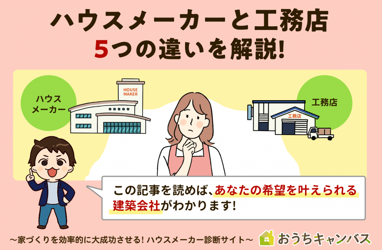 ハウスメーカーと工務店　5つの違いを解説