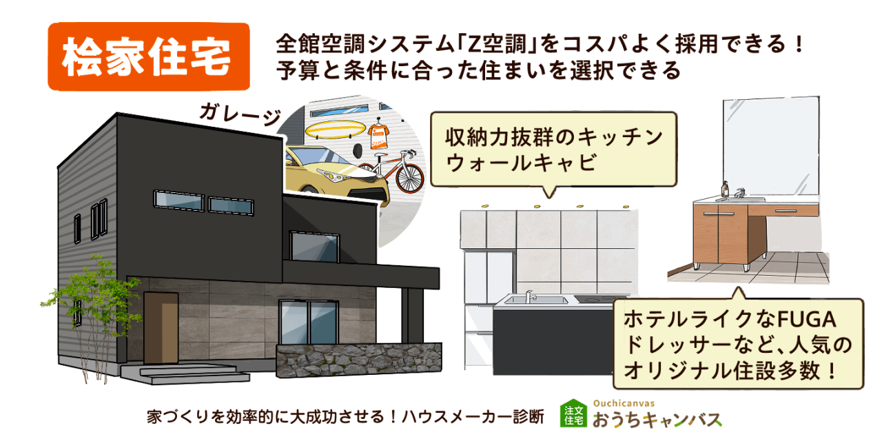 桧家住宅｜全館空調システム「Z空調」をコスパよく採用できる！予算と条件に合った住まいを選択できる